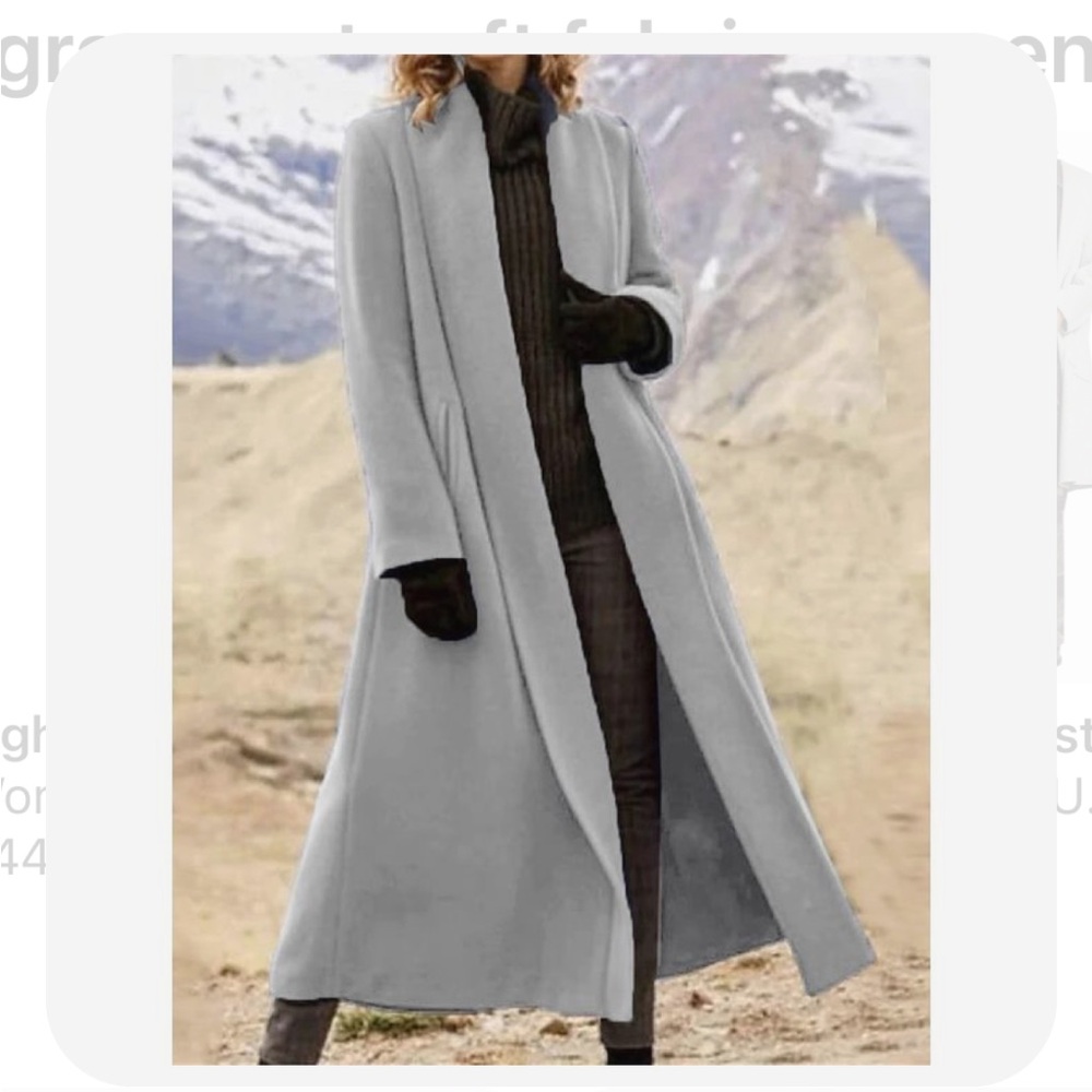 🍂 Beautiful GUC weekenders full length transitional herringbone open coat🐝 - Picture 2 of 10